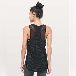 Lululemon Sculpt Tank II Sequoia Camo Print‎ Deep Coal Black / Black Sz 6